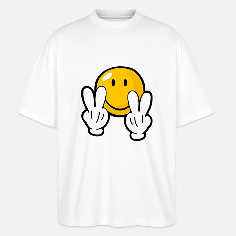 Smiley Confident - Stanley/Stella Oversized Unisex Bio T-Shirt Blaster 2.0 - Weiß