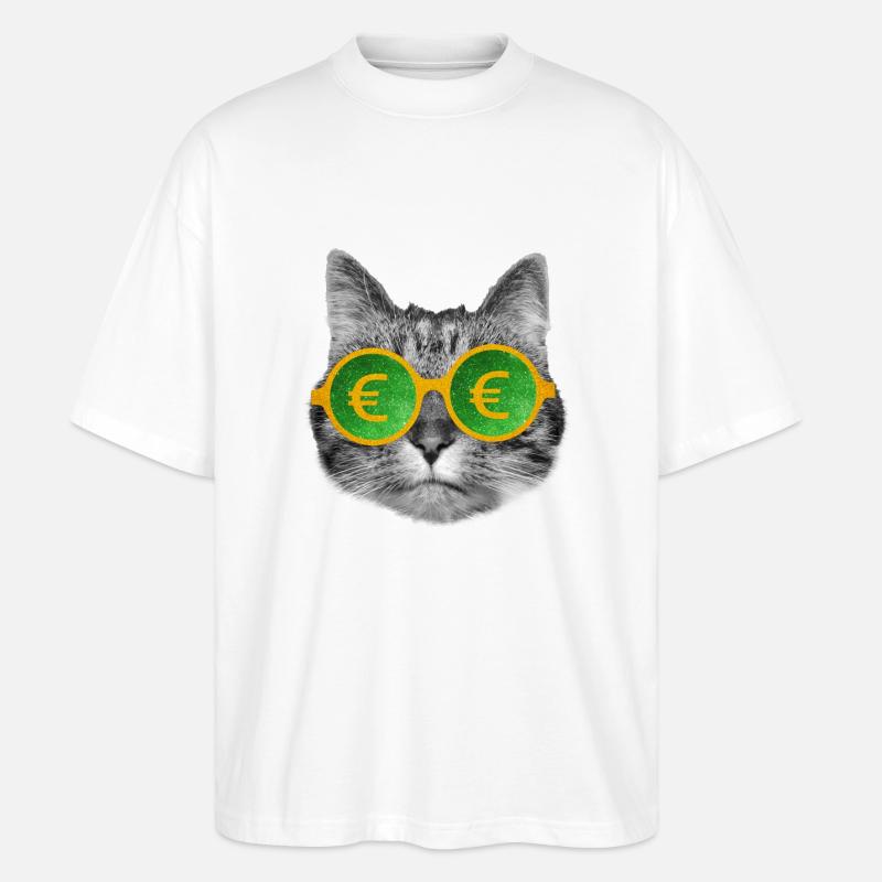 Katzengeldbrille - Stanley/Stella Oversized Unisex Bio T-Shirt Blaster 2.0 - Weiß