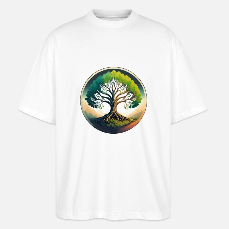 Baum des Lebens - Stanley/Stella Oversized Unisex Bio T-Shirt Blaster 2.0 - Weiß