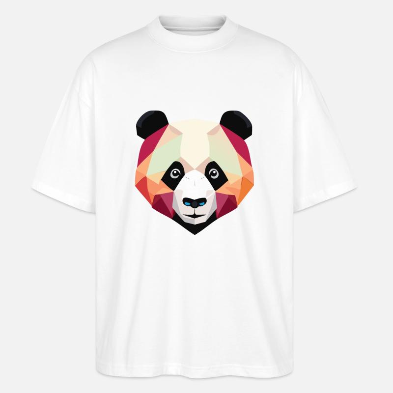 Panda Low Poly - T-shirt bio Blaster 2.0 coupe oversize Stanley/Stella Unisexe - blanc