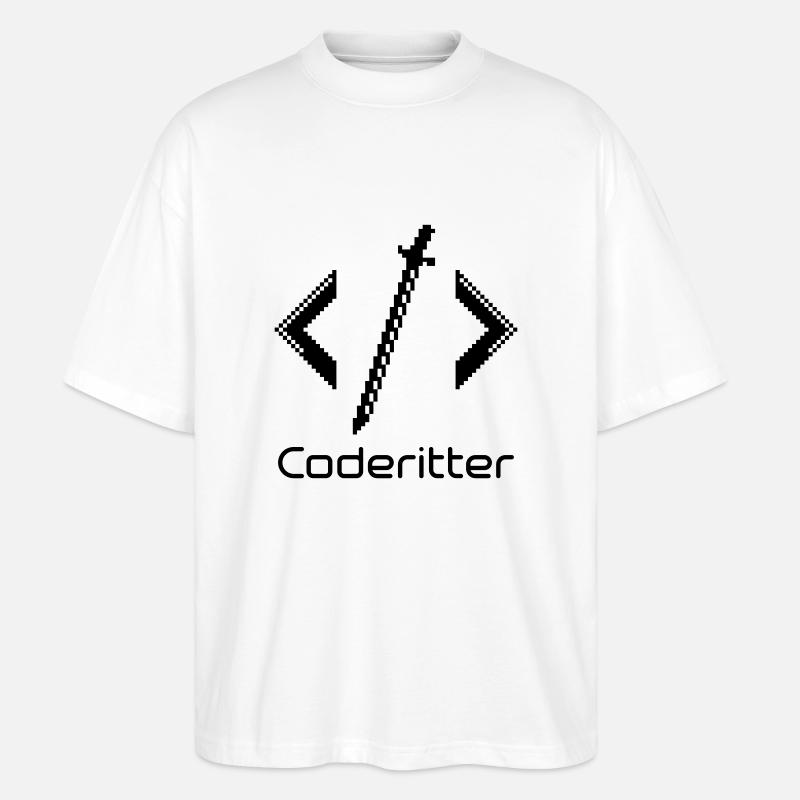 Coderitter Logo Classic - Stanley/Stella Oversized Unisex Bio T-Shirt Blaster 2.0 - Weiß