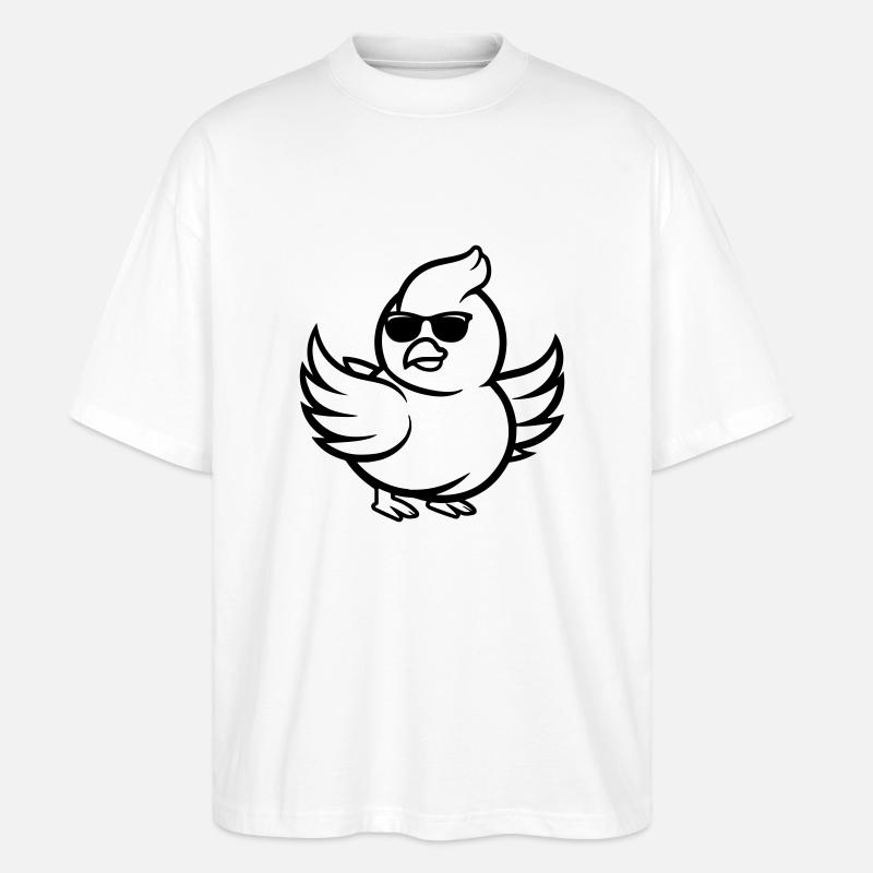 taube comic sonnenbrille - Stanley/Stella Oversized Unisex Bio T-Shirt Blaster 2.0 - Weiß