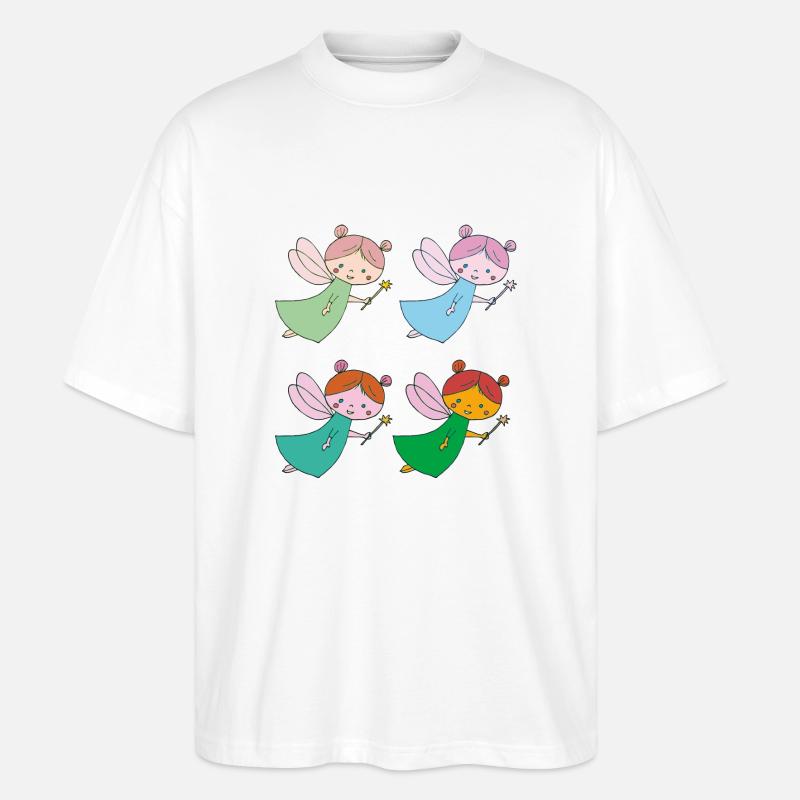 fee 4fach bunt - Stanley/Stella Oversized Unisex Bio T-Shirt Blaster 2.0 - Weiß