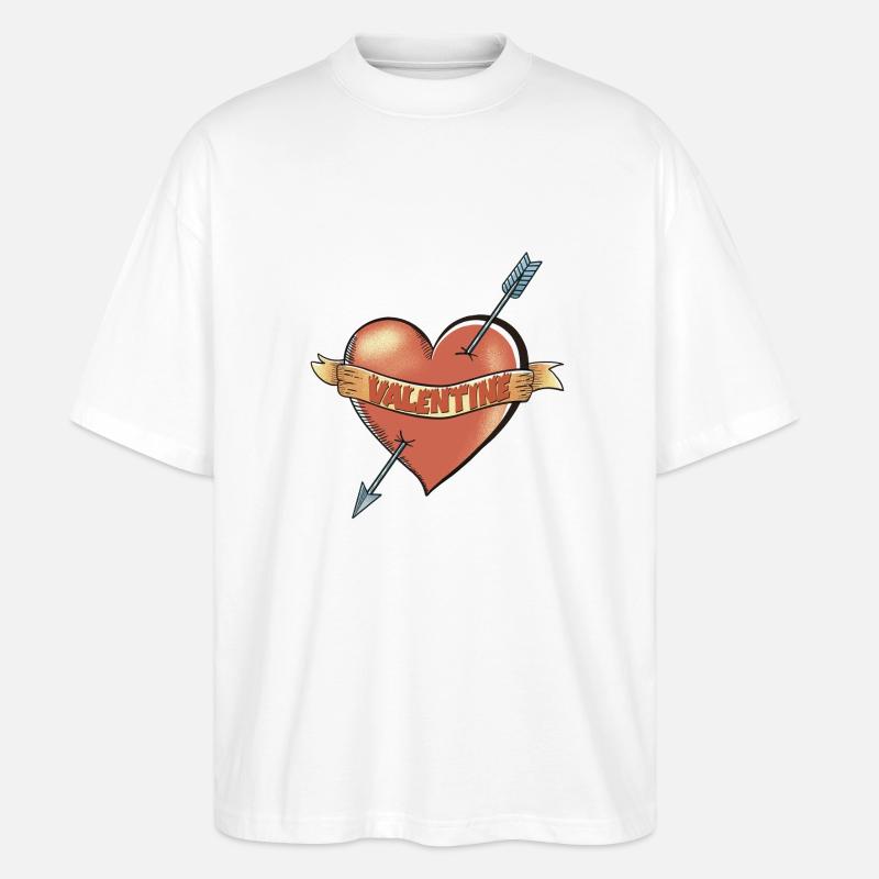 My Burning Valentine Heart - Stanley/Stella Oversized Unisex Bio T-Shirt Blaster 2.0 - Weiß