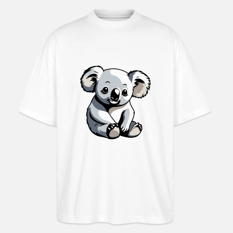 Koala - Design d’animal mignon - T-shirt bio Blaster 2.0 coupe oversize Stanley/Stella Unisexe - blanc