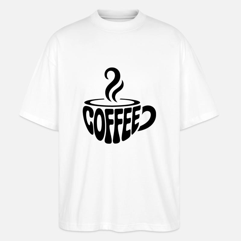 Kaffee - Cooles Café Logo - Stanley/Stella Oversized Unisex Bio T-Shirt Blaster 2.0 - Weiß