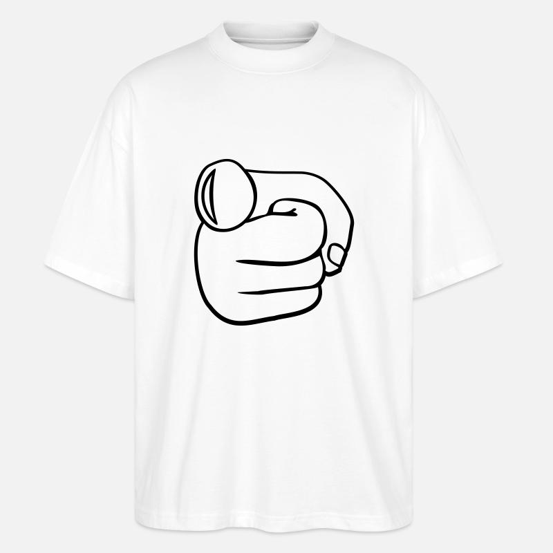 Finger-Point Mono - Stanley/Stella Oversized Unisex Bio T-Shirt Blaster 2.0 - Weiß