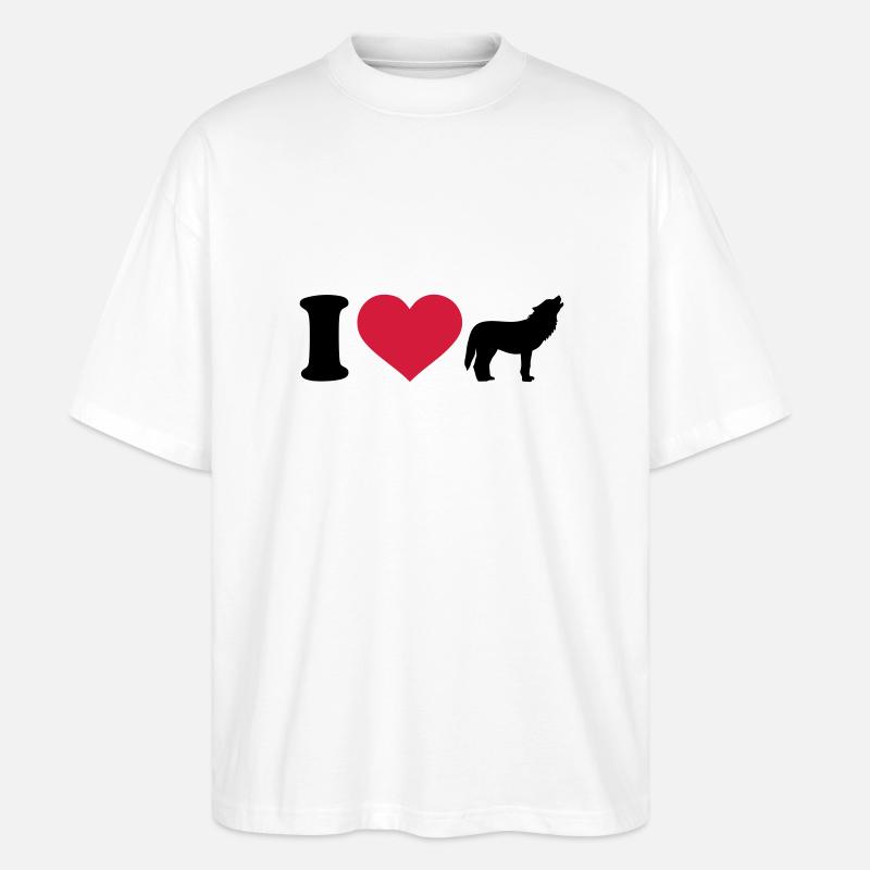 I love Wolf - Stanley/Stella Oversized Unisex Organic T-shirt Blaster 2.0 - white