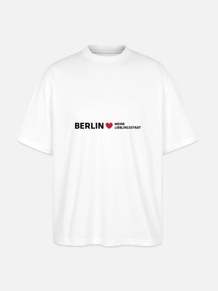 Berlin Ma ville préférée - T-shirt bio Blaster 2.0 coupe oversize Stanley/Stella Unisexe - blanc