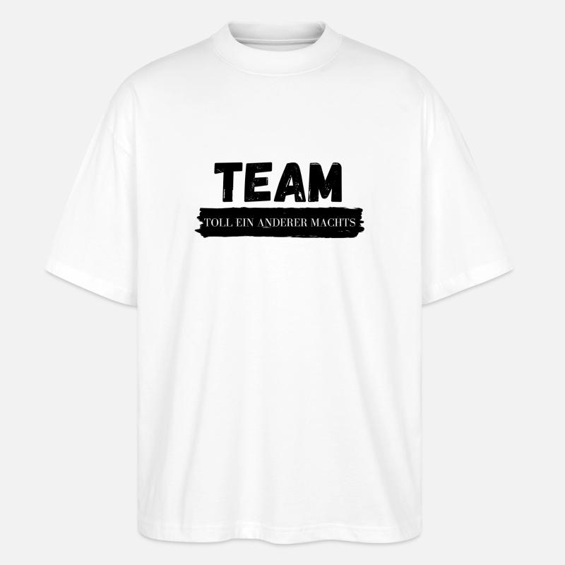 Teamstempel Distressed Blockdruck  - Stanley/Stella Oversized Unisex Bio T-Shirt Blaster 2.0 - Weiß