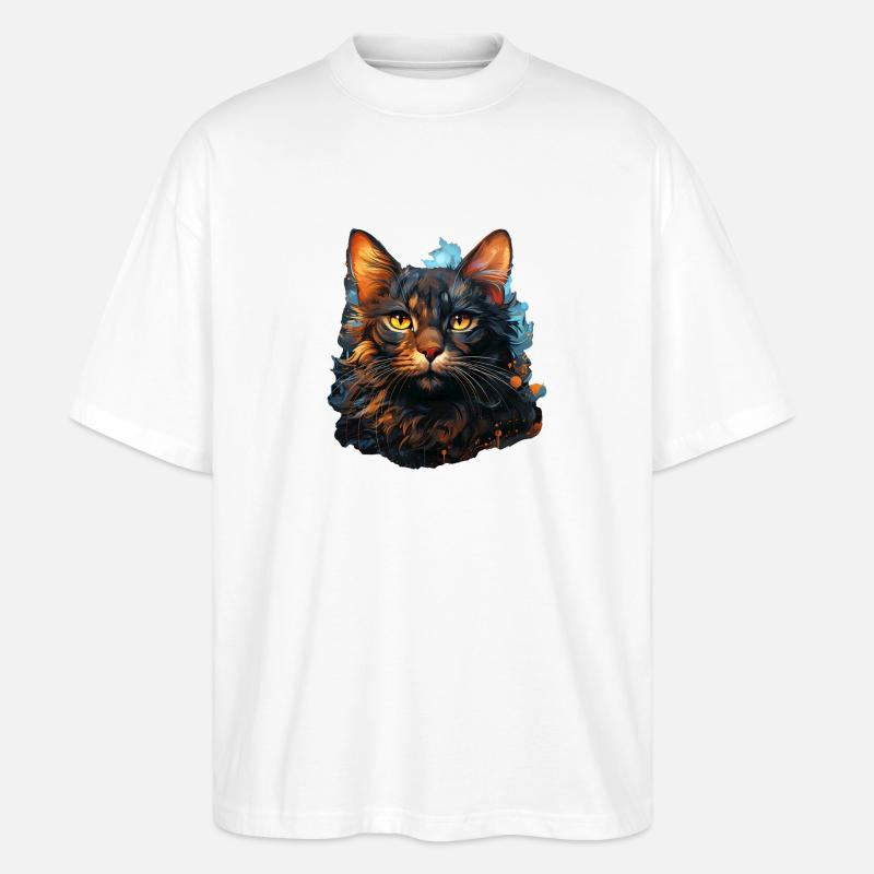 Katze - Stanley/Stella Oversized Unisex Bio T-Shirt Blaster 2.0 - Weiß
