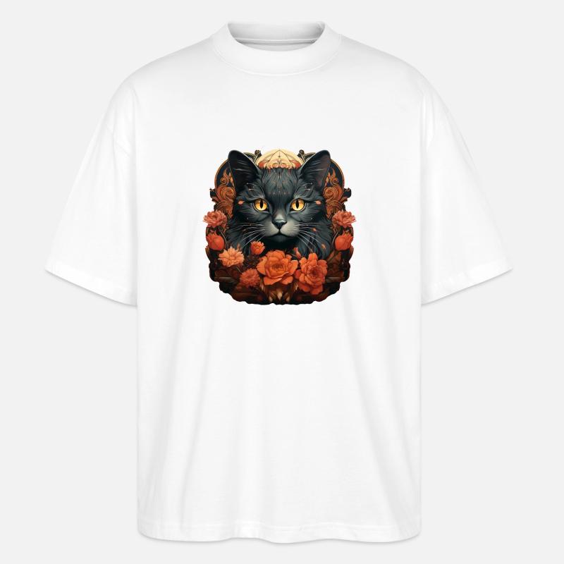 Katze - Stanley/Stella Oversized Unisex Bio T-Shirt Blaster 2.0 - Weiß