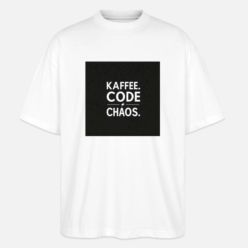 Café, Code, Chaos - T-shirt bio Blaster 2.0 coupe oversize Stanley/Stella Unisexe - blanc