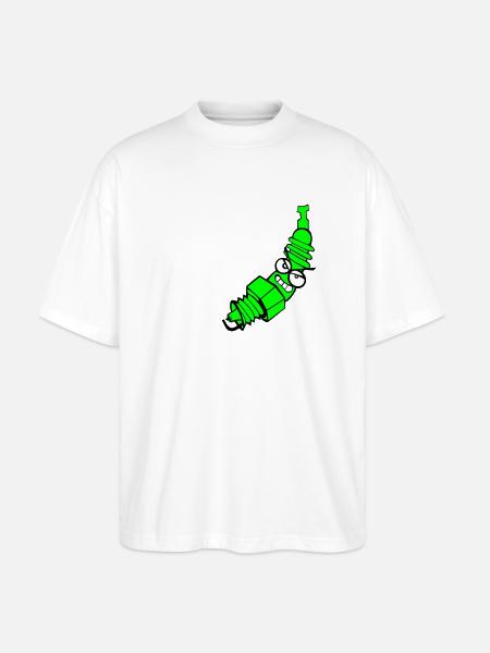 Zündkerze mit Farbänderungsfunktion - Stanley/Stella Oversized Unisex Bio T-Shirt Blaster 2.0 - Weiß