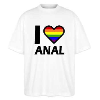 I love - Stanley/Stella Oversize Unisex Øko T-shirt Blaster 2.0 - hvid - Foran - Alina (178cm) & Michal (187cm)