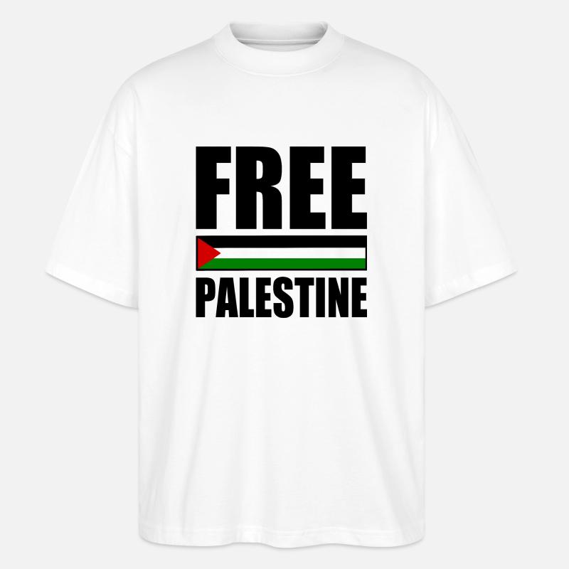 Free palestine - Stanley/Stella Oversized Unisex Bio T-Shirt Blaster 2.0 - Weiß