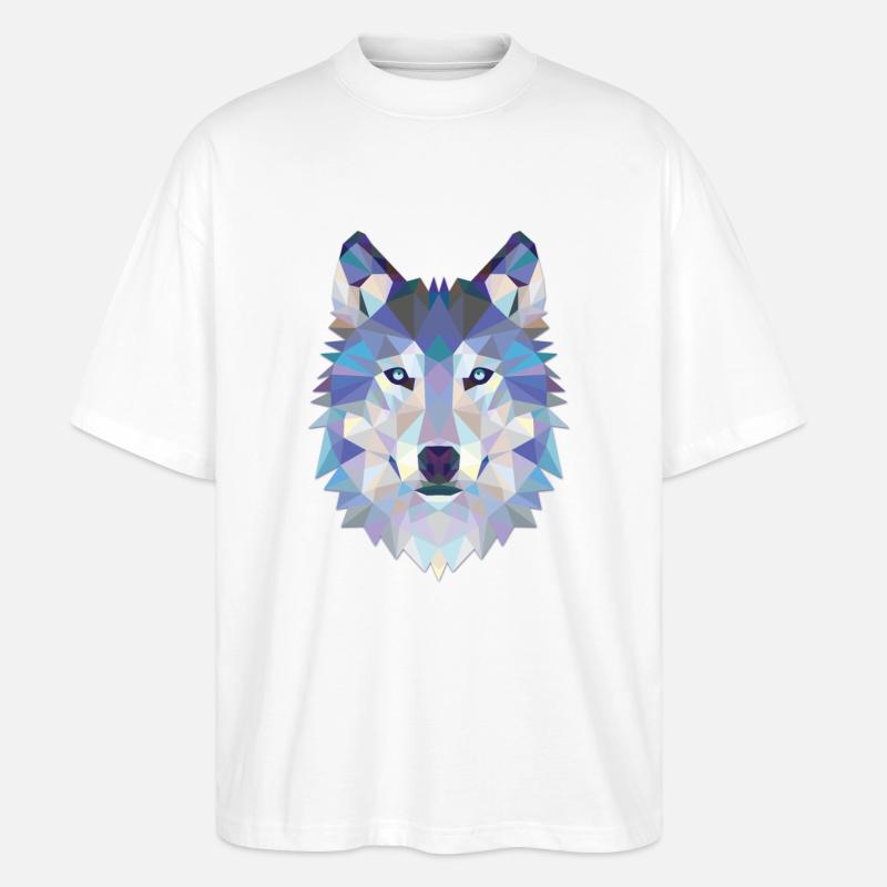 Origami Wolf - Stanley/Stella Oversized Unisex Bio T-Shirt Blaster 2.0 - Weiß