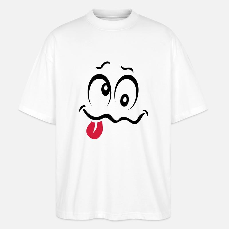smiley betrunken bourre1 - Stanley/Stella Oversized Unisex Bio T-Shirt Blaster 2.0 - Weiß
