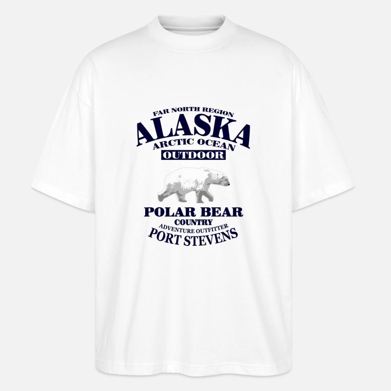Alaska - Polar Bear - Stanley/Stella Oversized Unisex Bio T-Shirt Blaster 2.0 - Weiß