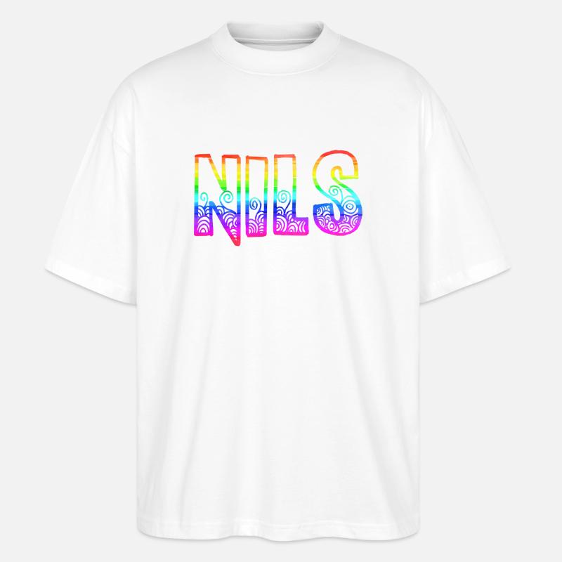 nils rs regenbogen - Stanley/Stella Oversized Unisex Bio T-Shirt Blaster 2.0 - Weiß