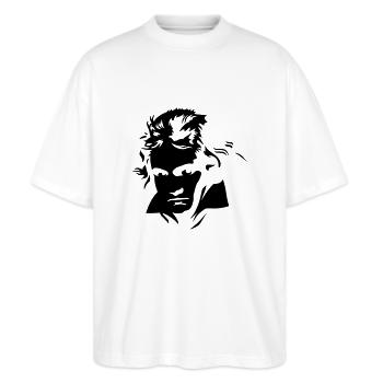 compositeur musique classique visage de beethoven - T-shirt bio Blaster 2.0 coupe oversize Stanley/Stella Unisexe - blanc - Devant - Alina (178cm) & Michal (187cm)
