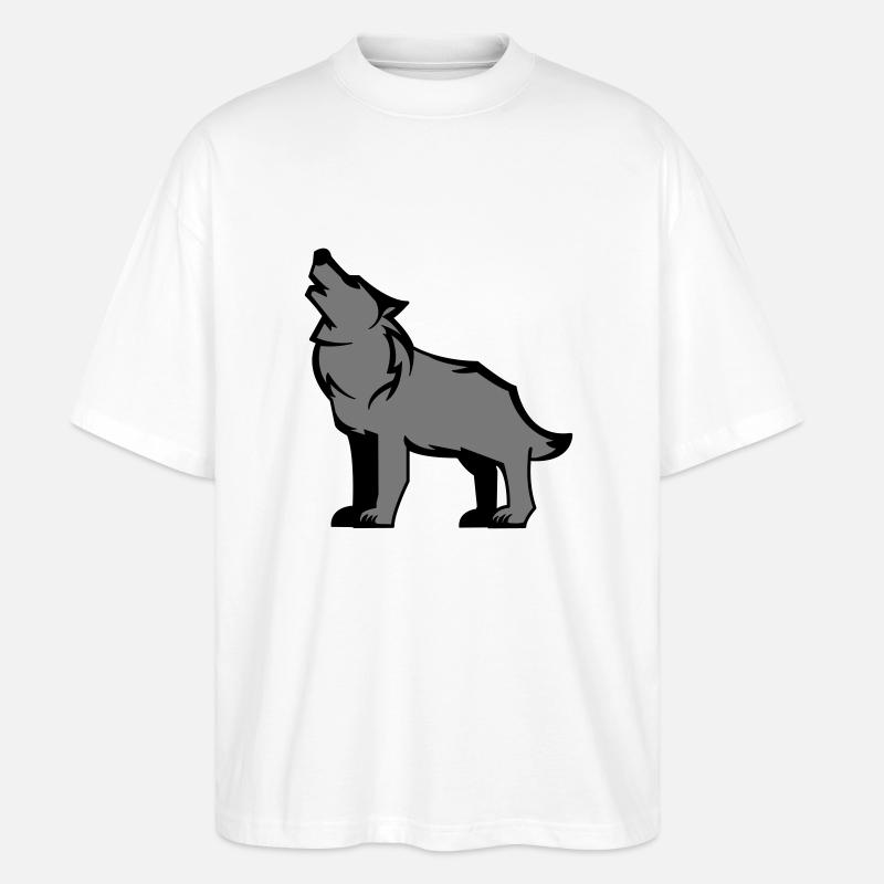 wolf_02 - Stanley/Stella Oversized Unisex Bio T-Shirt Blaster 2.0 - Weiß