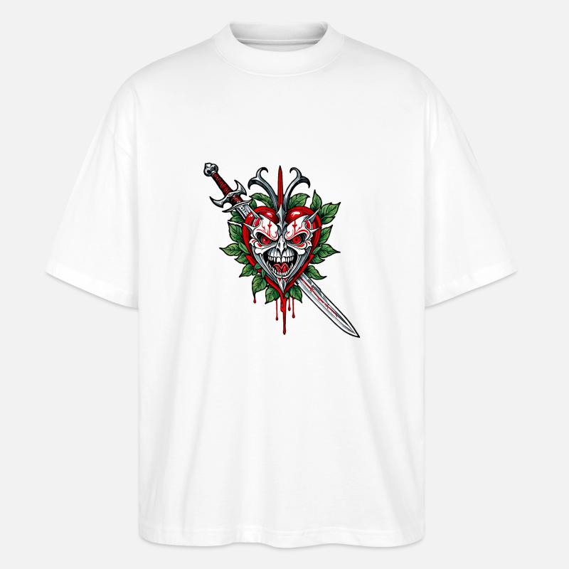 Cœur courageux - T-shirt bio Blaster 2.0 coupe oversize Stanley/Stella Unisexe - blanc