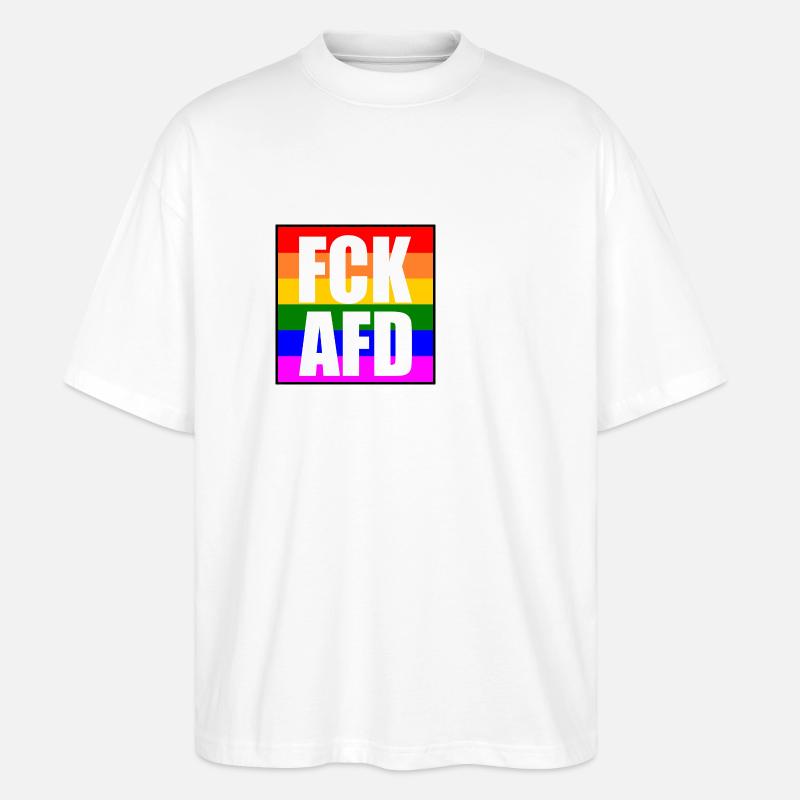 Fck afd - Stanley/Stella Oversized Unisex Bio T-Shirt Blaster 2.0 - Weiß