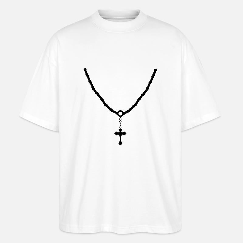 kreuzkette 01 - Stanley/Stella Oversized Unisex Bio T-Shirt Blaster 2.0 - Weiß