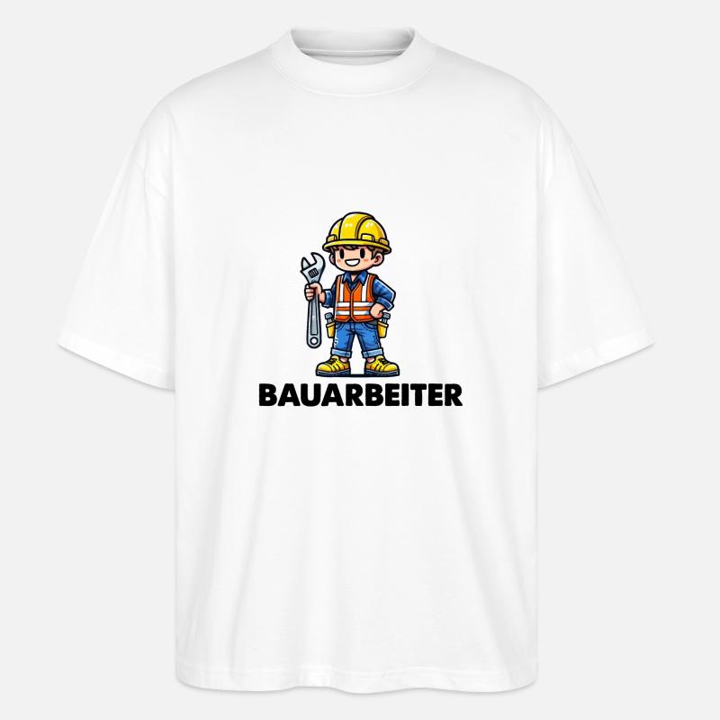 bauarbeiter - Stanley/Stella Oversized Unisex Bio T-Shirt Blaster 2.0 - Weiß
