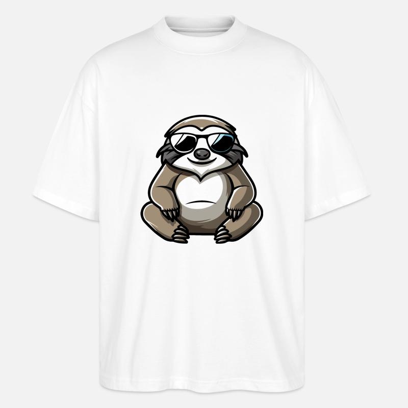 Faultier Comic Cool - Stanley/Stella Oversized Unisex Bio T-Shirt Blaster 2.0 - Weiß