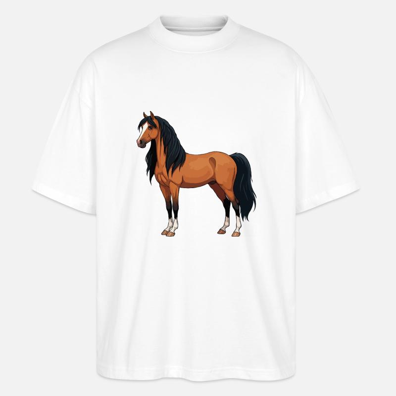Mérens Pferd echt - Stanley/Stella Oversized Unisex Bio T-Shirt Blaster 2.0 - Weiß