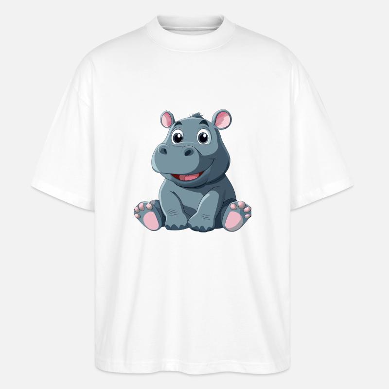 Nilpferd - Stanley/Stella Oversized Unisex Bio T-Shirt Blaster 2.0 - Weiß