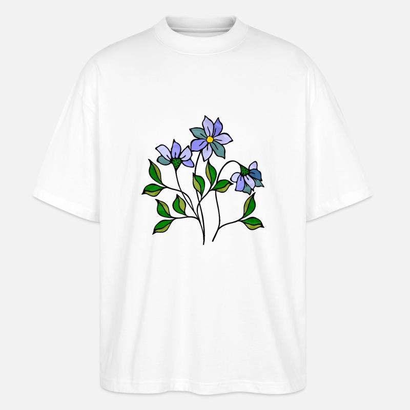 Blumen - Stanley/Stella Oversized Unisex Bio T-Shirt Blaster 2.0 - Weiß