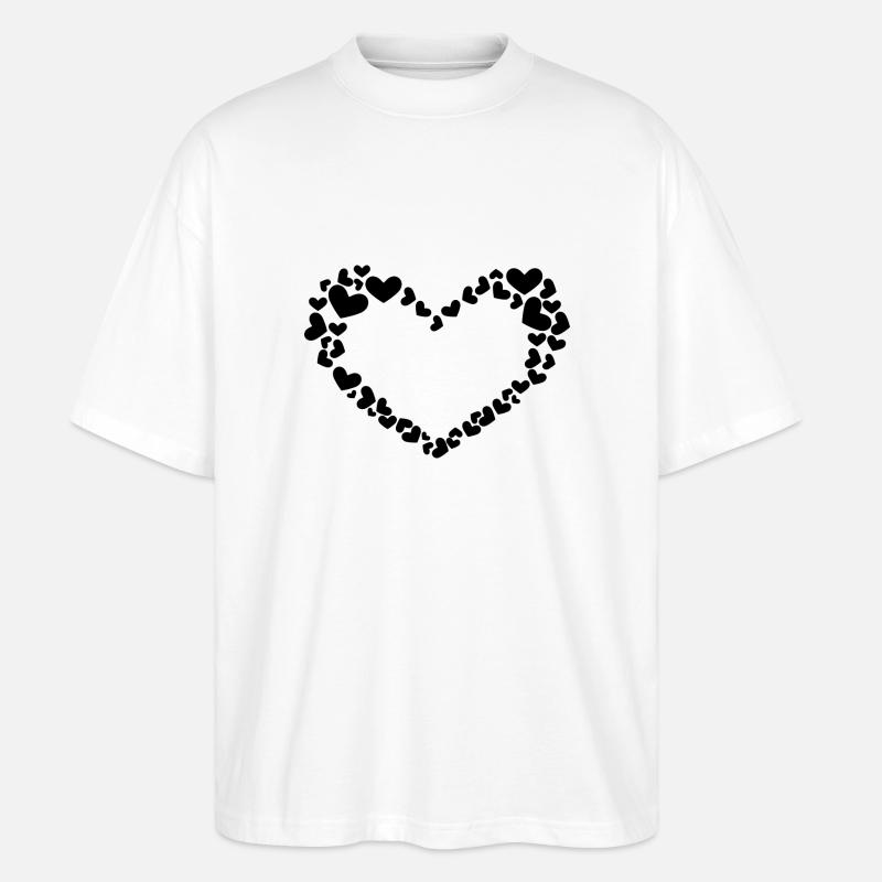 Herz Design mit Herzchen - Stanley/Stella Oversized Unisex Bio T-Shirt Blaster 2.0 - Weiß