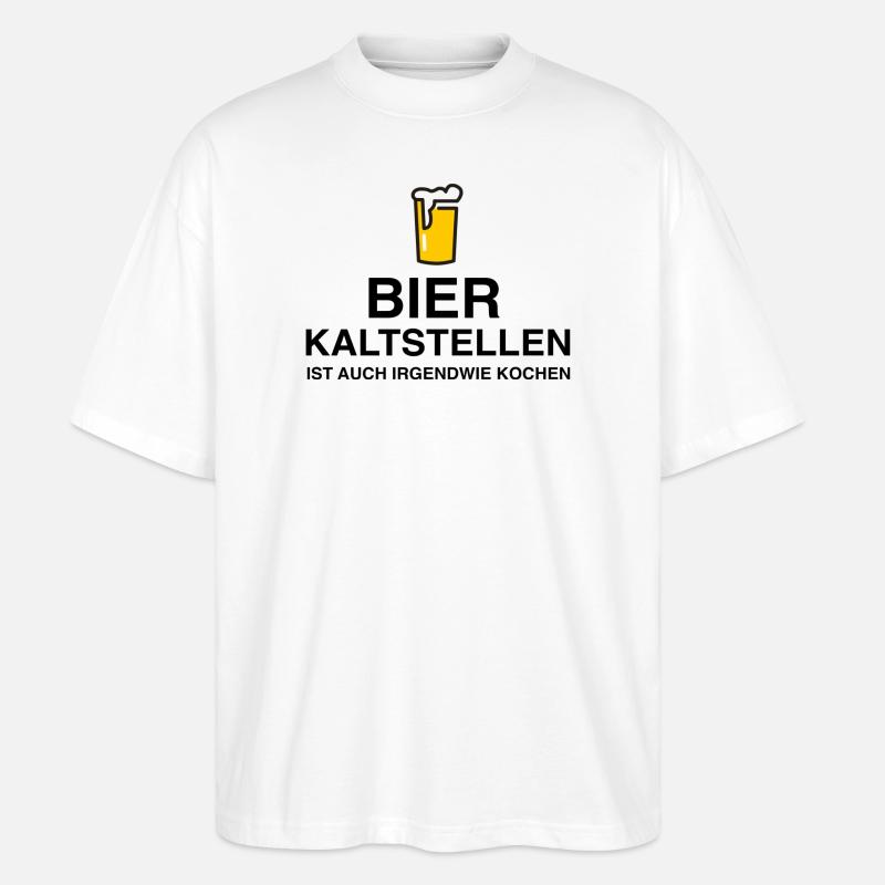 Bier kaltstellen - Stanley/Stella Oversized Unisex Bio T-Shirt Blaster 2.0 - Weiß