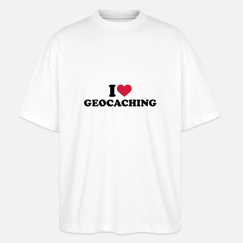 Geocaching - Stanley/Stella Oversized Unisex Bio T-Shirt Blaster 2.0 - Weiß