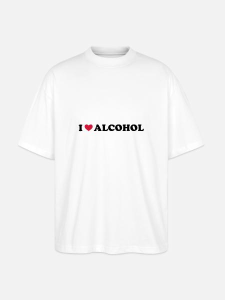 I Love Alcohol - Stanley/Stella Oversized Unisex Bio T-Shirt Blaster 2.0 - Weiß
