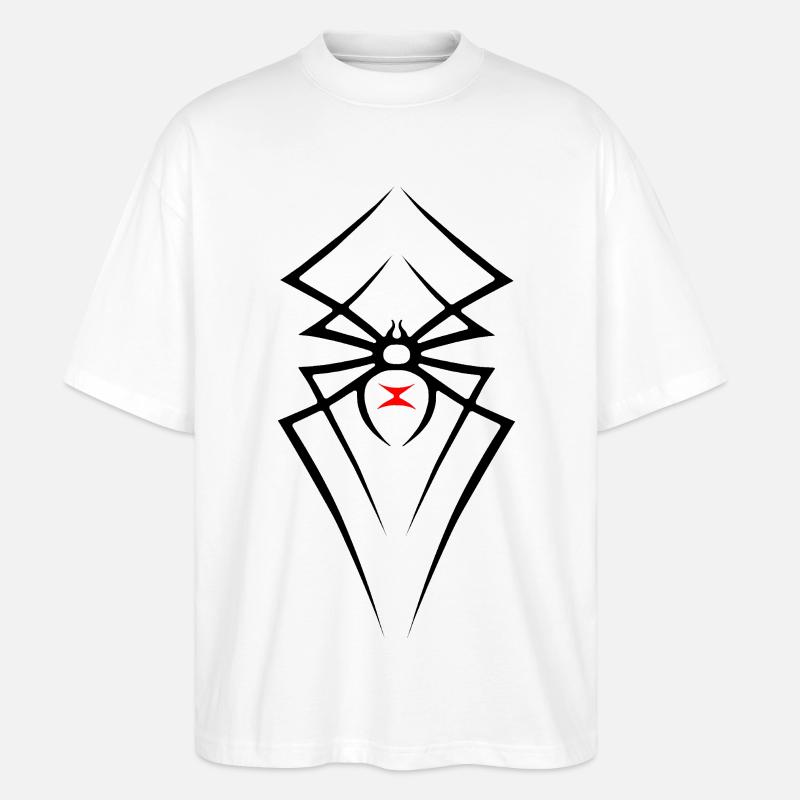 Araignée Black Widow Tribal R6Z - T-shirt bio Blaster 2.0 coupe oversize Stanley/Stella Unisexe - blanc