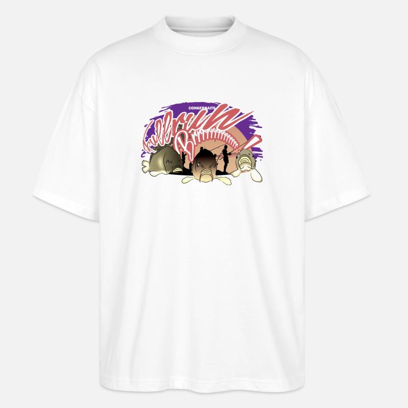 Angler Geschenkidee Cool Karpfen - Stanley/Stella Oversized Unisex Bio T-Shirt Blaster 2.0 - Weiß