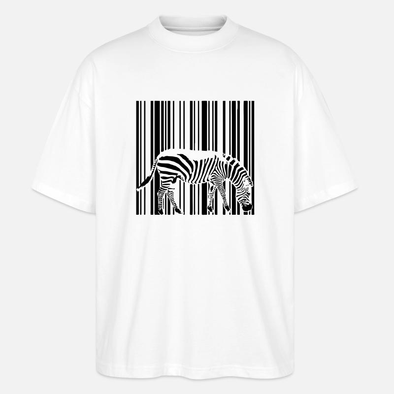 code à barres zèbre - T-shirt bio Blaster 2.0 coupe oversize Stanley/Stella Unisexe - blanc