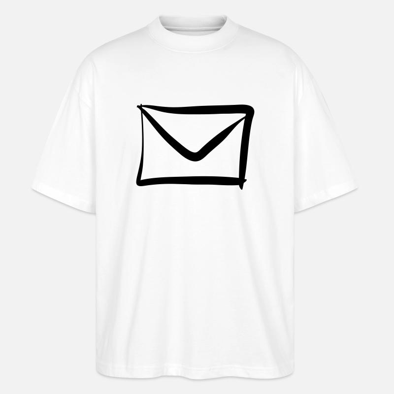 Letter / Envelope icon. Post / E-Mail. - Stanley/Stella Oversized Unisex Organic T-shirt Blaster 2.0 - white