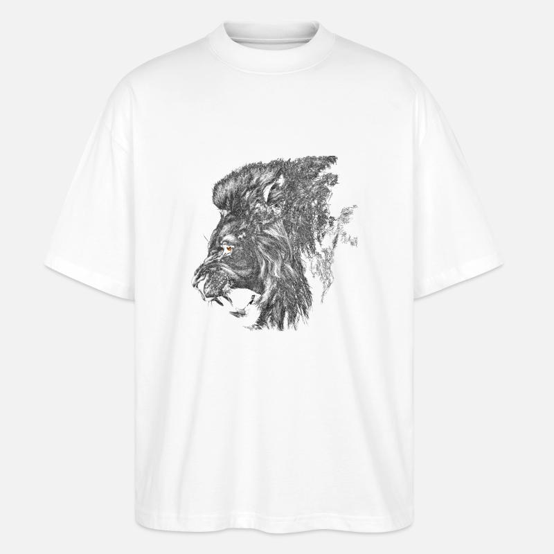 löwe1 - Stanley/Stella Oversized Unisex Bio T-Shirt Blaster 2.0 - Weiß