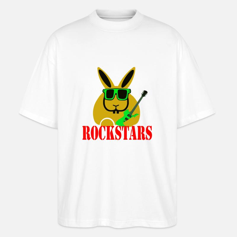 rabbit rockstars - Stanley/Stella Oversized Unisex Bio T-Shirt Blaster 2.0 - Weiß