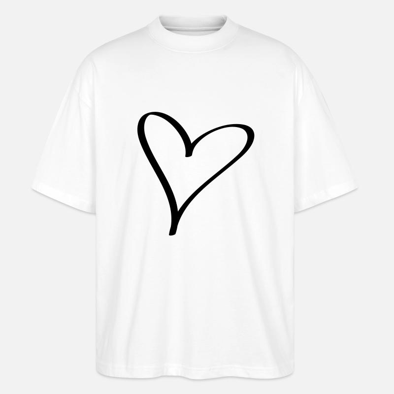 Herz - Stanley/Stella Oversized Unisex Bio T-Shirt Blaster 2.0 - Weiß