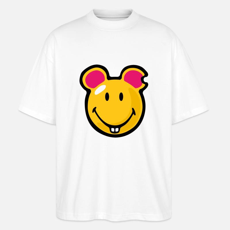 Smiley Mouse - Stanley/Stella Oversized Unisex Bio T-Shirt Blaster 2.0 - Weiß