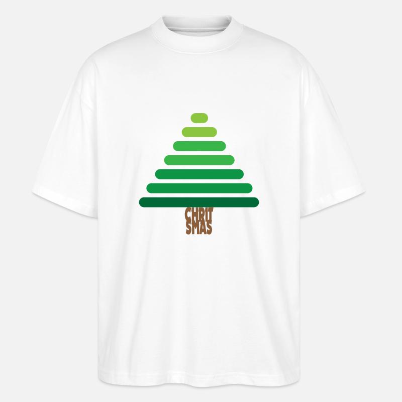 WEIHNACHTEN Geometrischer Weihnachtsbaum - Stanley/Stella Oversized Unisex Bio T-Shirt Blaster 2.0 - Weiß