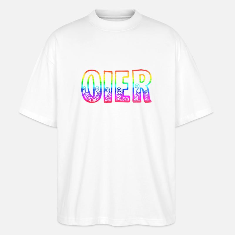 oier rs regenbogen - Stanley/Stella Oversized Unisex Bio T-Shirt Blaster 2.0 - Weiß