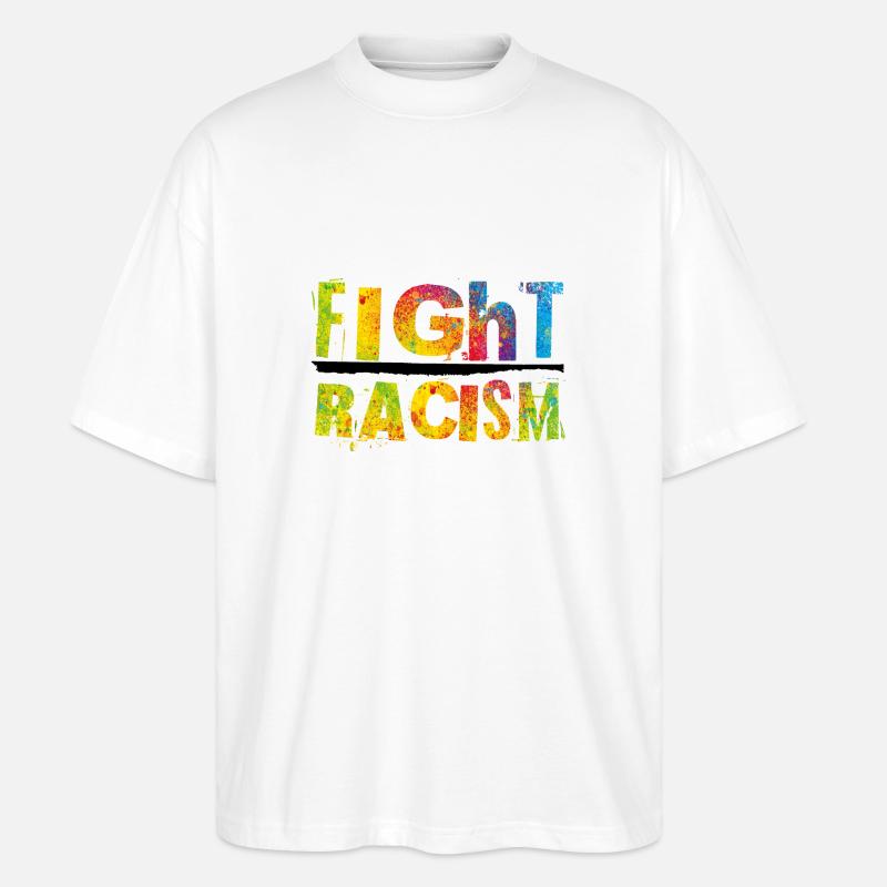 Lutter contre le racisme - T-shirt bio Blaster 2.0 coupe oversize Stanley/Stella Unisexe - blanc