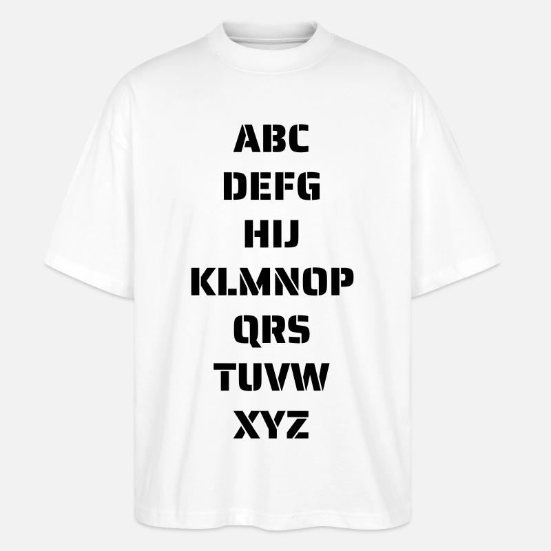 Das Alphabet - Stanley/Stella Oversized Unisex Bio T-Shirt Blaster 2.0 - Weiß